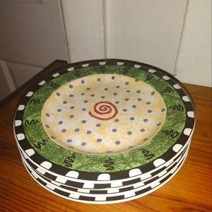 Vintage 90's Furio Confetti Design 4 Salad Plates